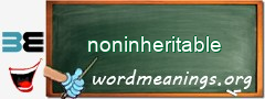 WordMeaning blackboard for noninheritable